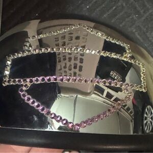 Silver Voss motorcycle helmet with crystal emblem Size